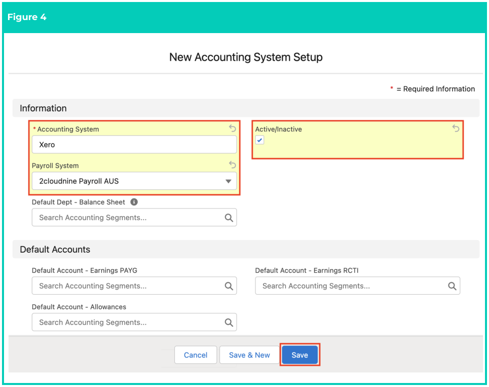 Screenshot from QRG Accounting System Setup