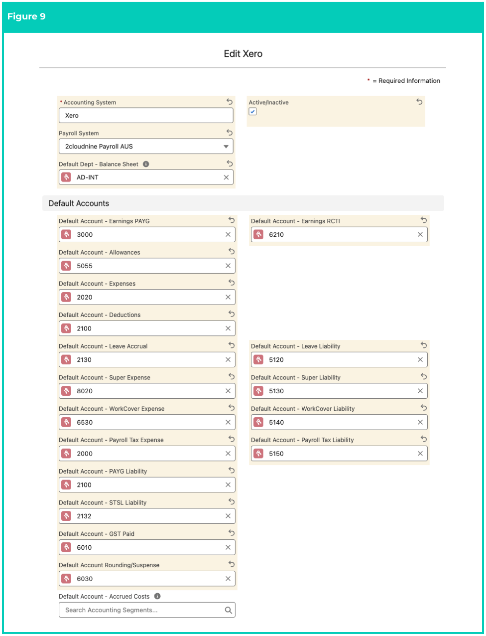 Screenshot from QRG Accounting System Setup