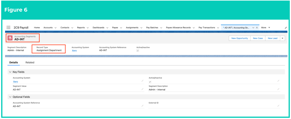 Screenshot from QRG Create Accounting Segments - Assignment Department