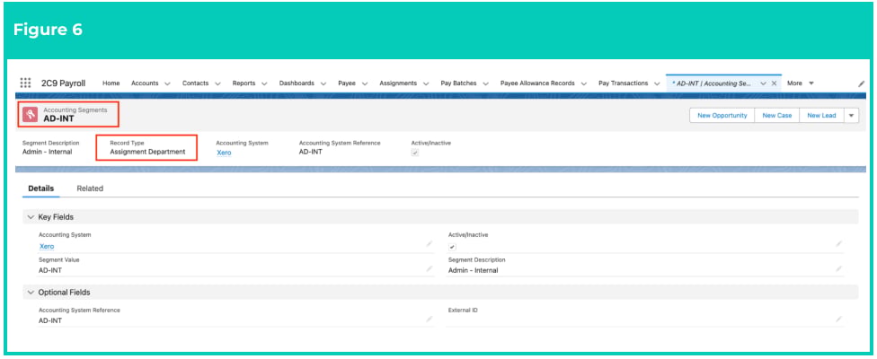 Screenshot from QRG Create Accounting Segments - Assignment Department