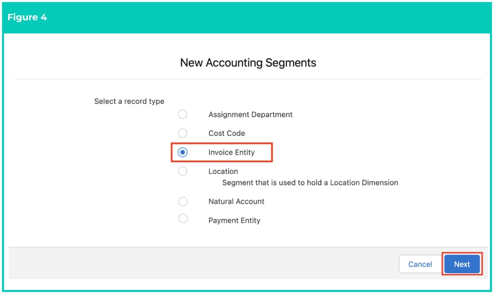 Screenshot from QRG Create Accounting Segments - Invoice Entity