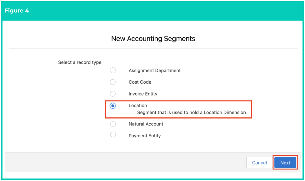 Screenshot from QRG Create Accounting Segments - Location