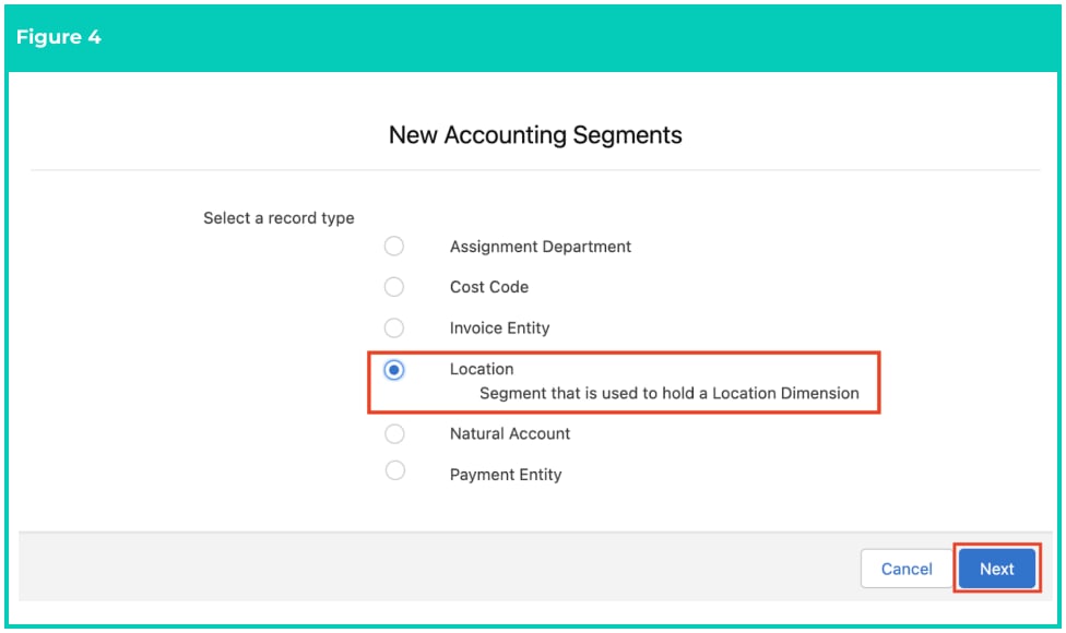 Screenshot from QRG Create Accounting Segments - Location