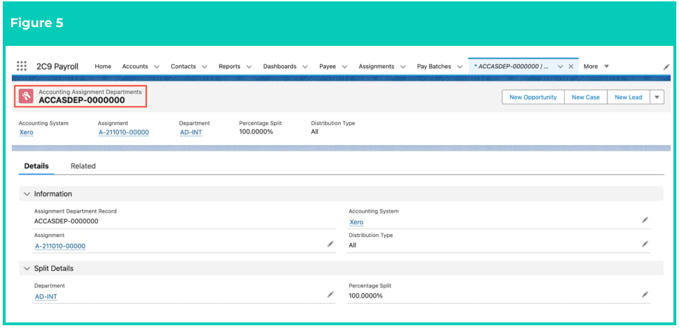 Screenshot from QRG Create an Accounting Assignment Department