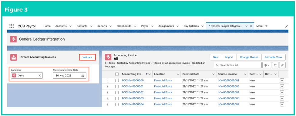 Screenshot from QRG Create an Accounting Invoice