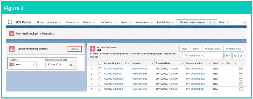 Screenshot from QRG Create an Accounting Invoice