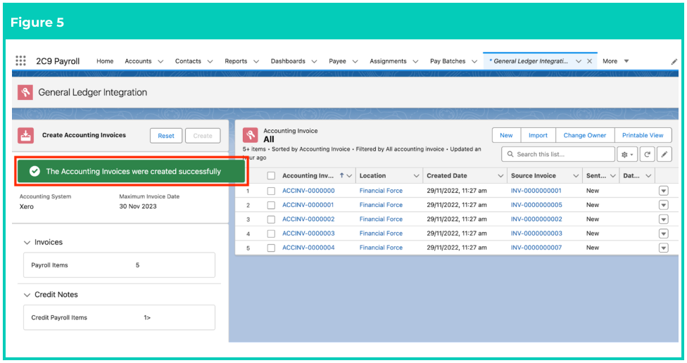 Screenshot from QRG Create an Accounting Invoice