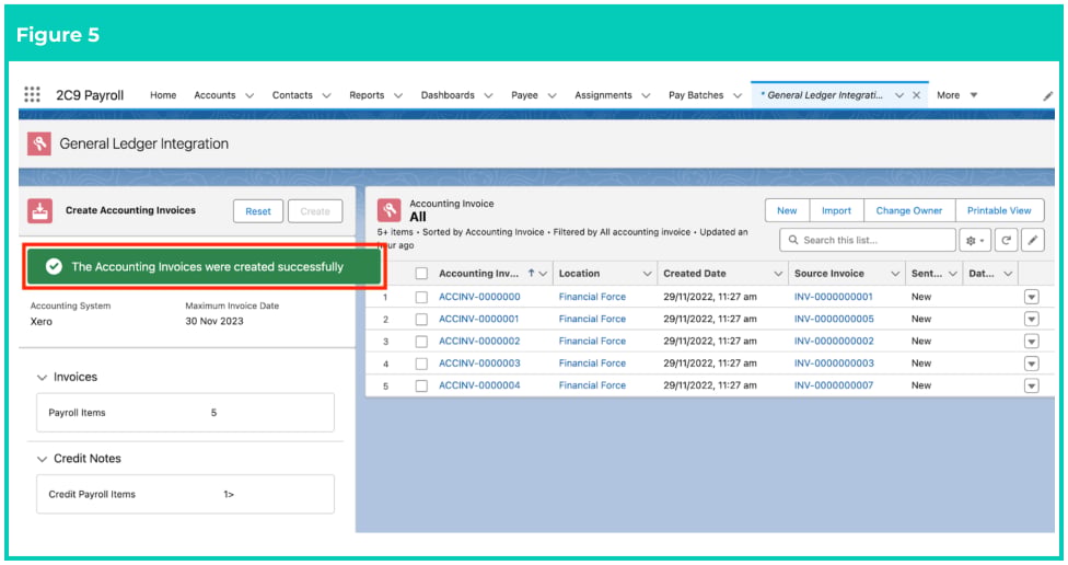 Screenshot from QRG Create an Accounting Invoice
