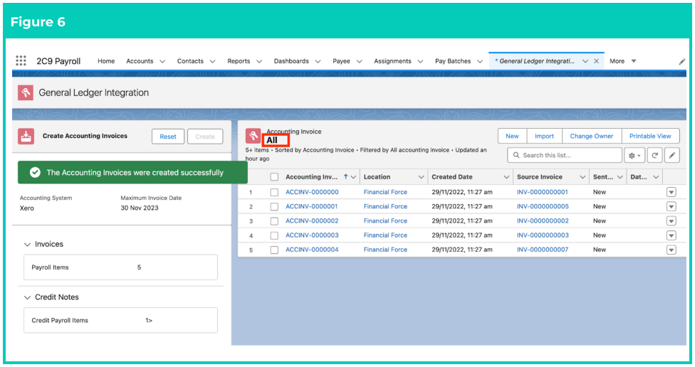 Screenshot from QRG Create an Accounting Invoice