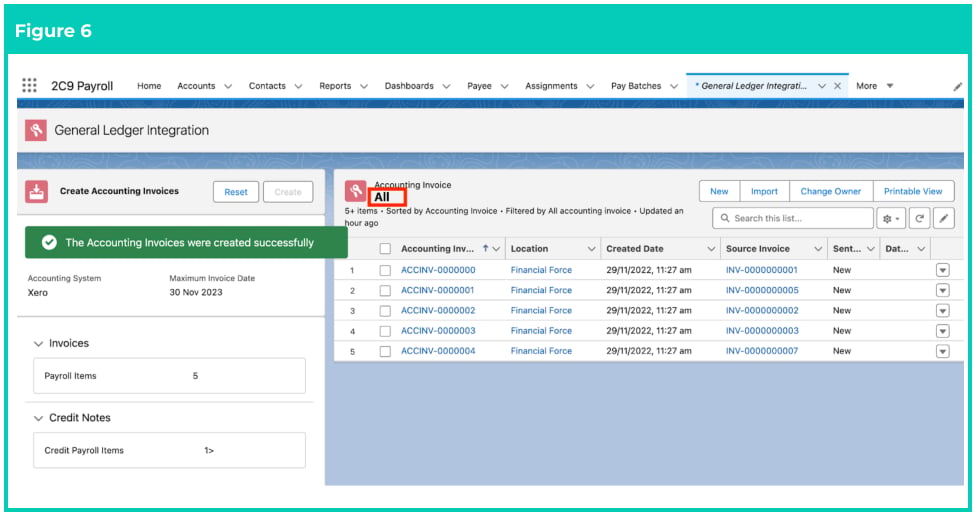Screenshot from QRG Create an Accounting Invoice