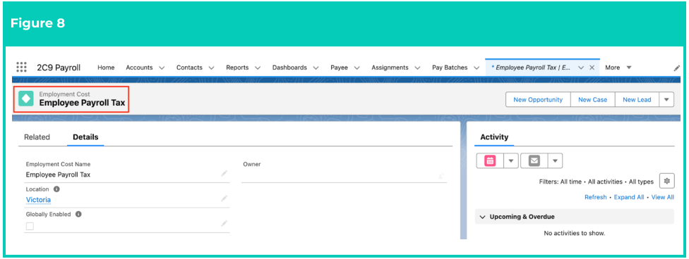 Screenshot from QRG Create an Employment Cost record - GL