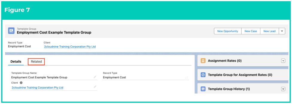Screenshot from QRG Create an Employment Cost Template Group