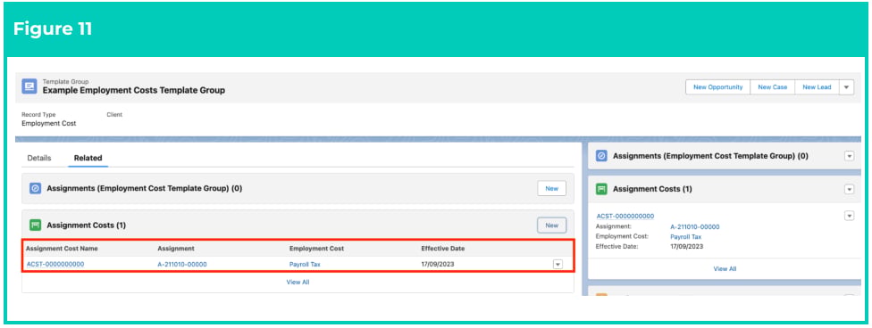 Screenshot from QRG Create an Employment Cost Template Group