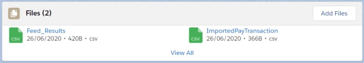 Processed pay transaction files Lightning Web Component