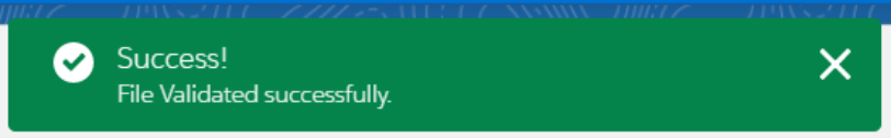 File Inserted Successful pop up message