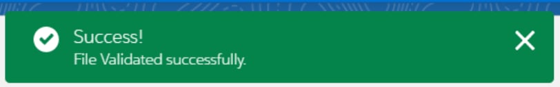 File Inserted Successful pop up message