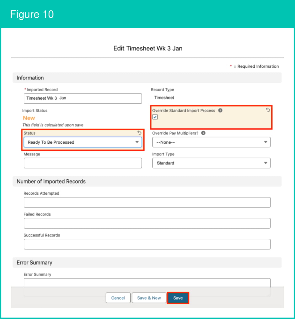 Figure 10: screenshot for QRG Integrated Import Tool - Upload and Process Import Files