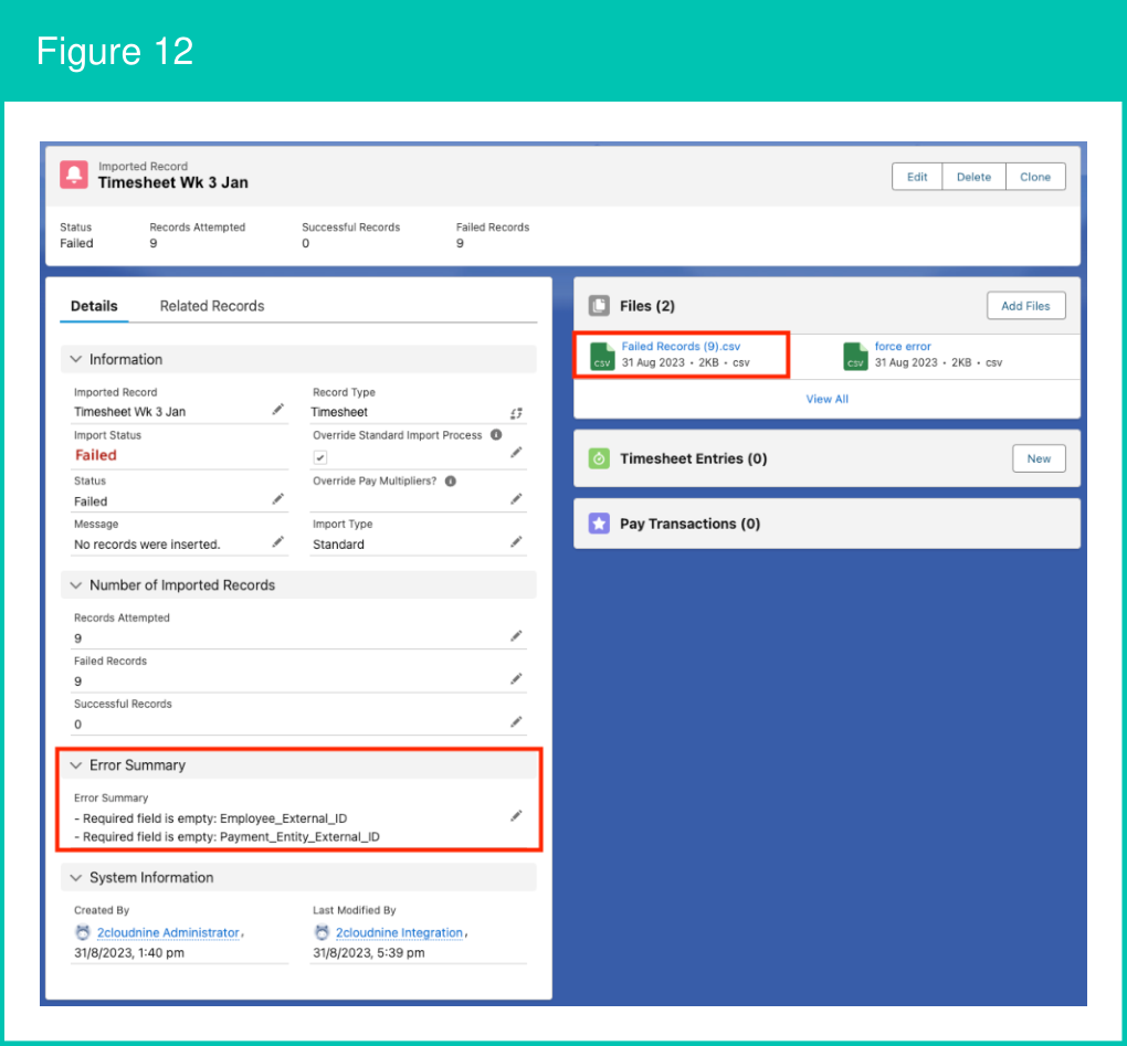 Figure 12: screenshot for QRG Integrated Import Tool - Upload and Process Import Files