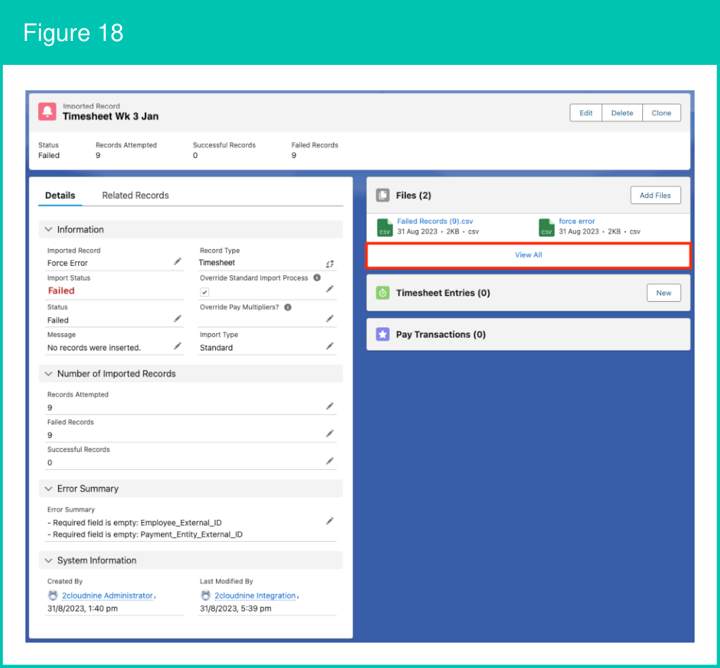 Figure 18: screenshot for QRG Integrated Import Tool - Upload and Process Import Files