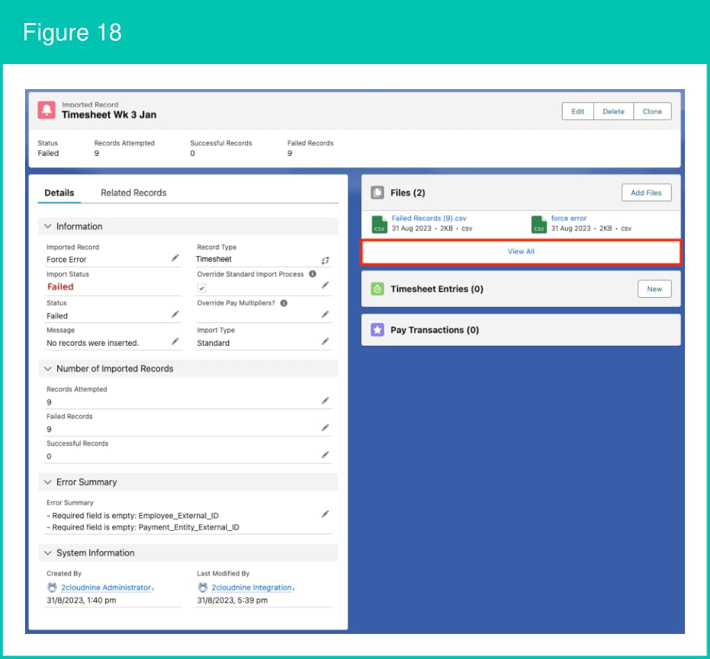 Figure 18: screenshot for QRG Integrated Import Tool - Upload and Process Import Files