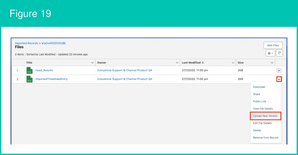 Figure 19: screenshot for QRG Integrated Import Tool - Upload and Process Import Files