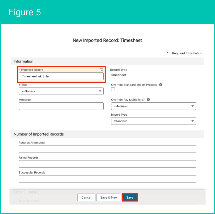 Figure 5: screenshot for QRG Integrated Import Tool - Upload and Process Import Files