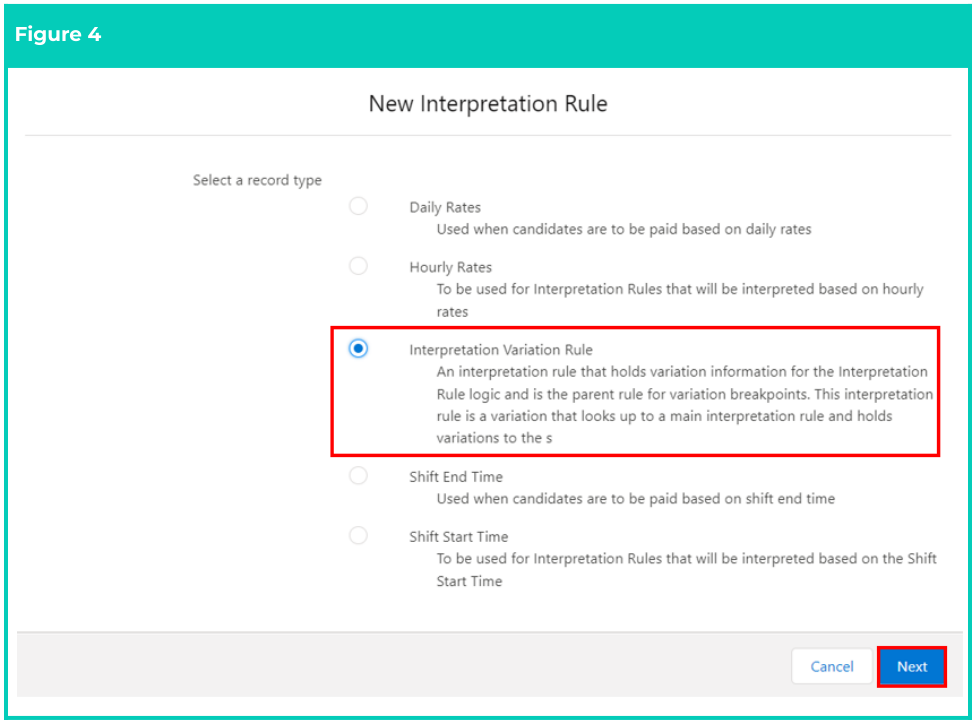 Screenshot from QRG Create Interpretation Rule - Create Assignment Interpretation Variation