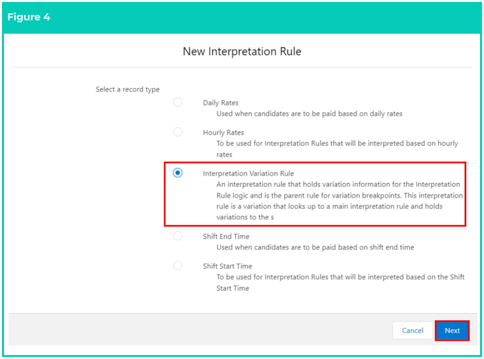 Screenshot from QRG Create Interpretation Rule - Create Assignment Interpretation Variation