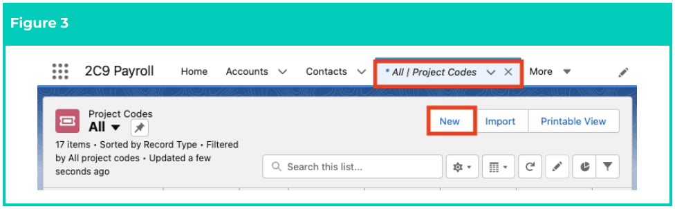 Screenshot from QRG Create Project Codes - Timesheet Activity (Assignment Level)