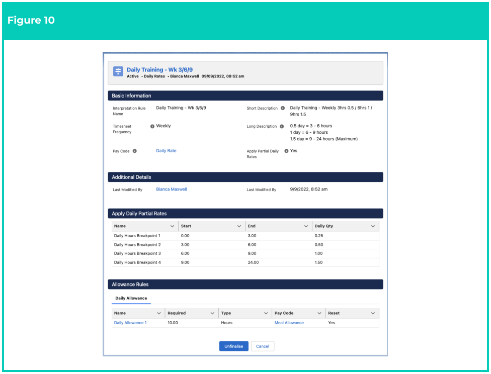 Screenshot from QRG Interpretation Rule Builder - Create Daily Rates Interpretation Rules