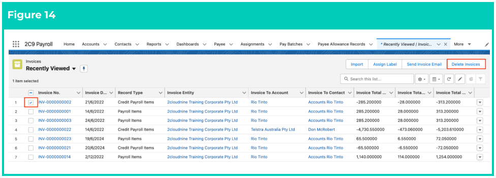 Screenshot from QRG Creating Credit Notes