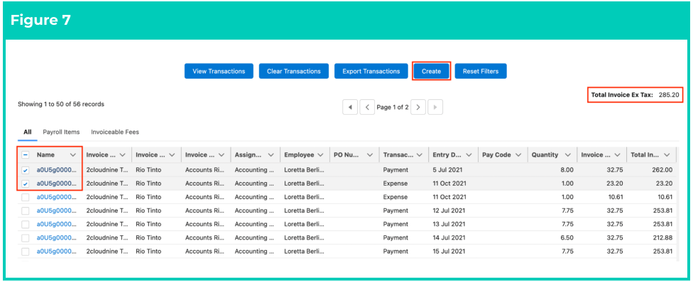 Screenshot from QRG Creating Invoices