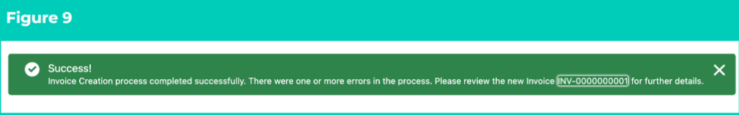 Screenshot from QRG Creating Invoices