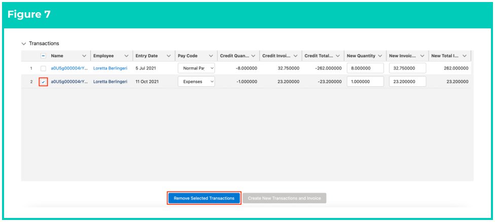 Screenshot from QRG Creating Re-Invoices
