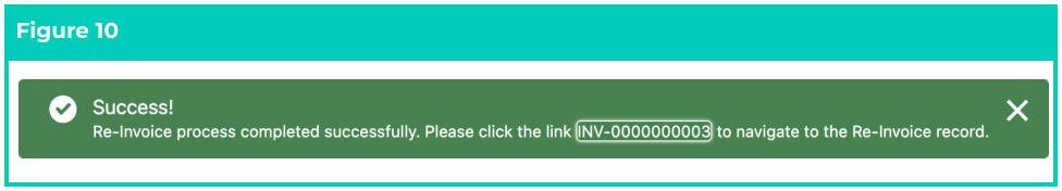 Screenshot from QRG Creating Re-Invoices