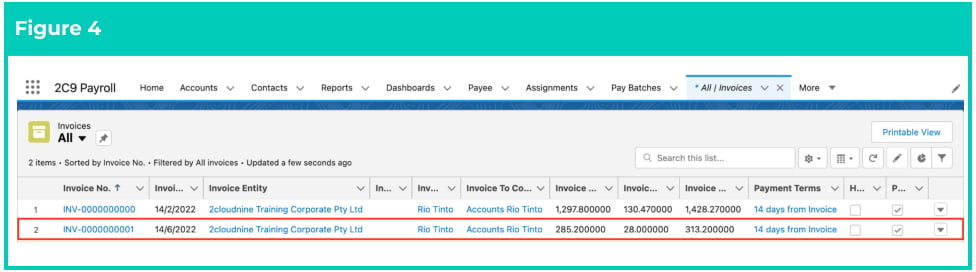 Screenshot from QRG Review Invoices