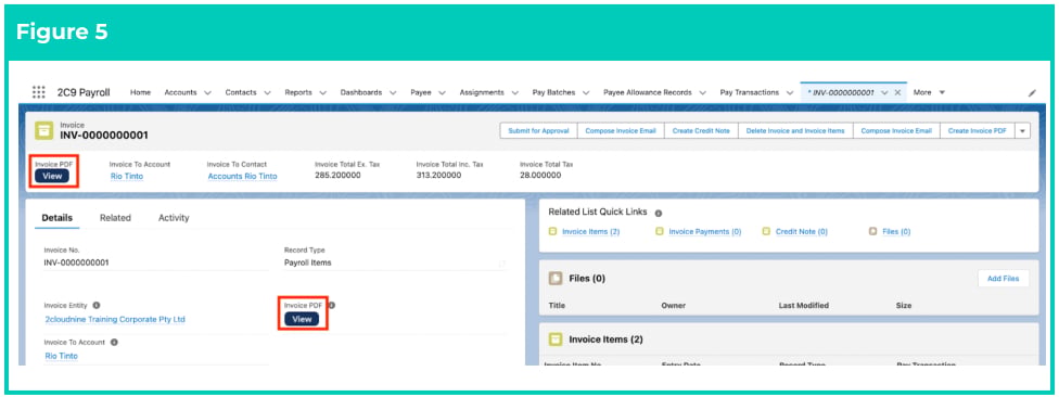 Screenshot from QRG Review Invoices
