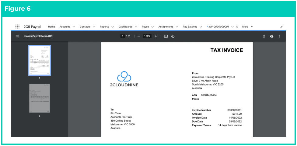 Screenshot from QRG Review Invoices