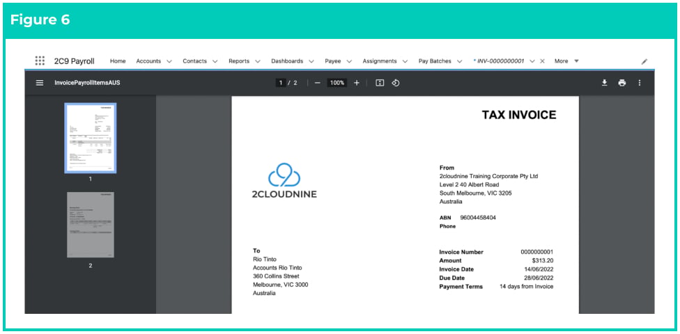 Screenshot from QRG Review Invoices