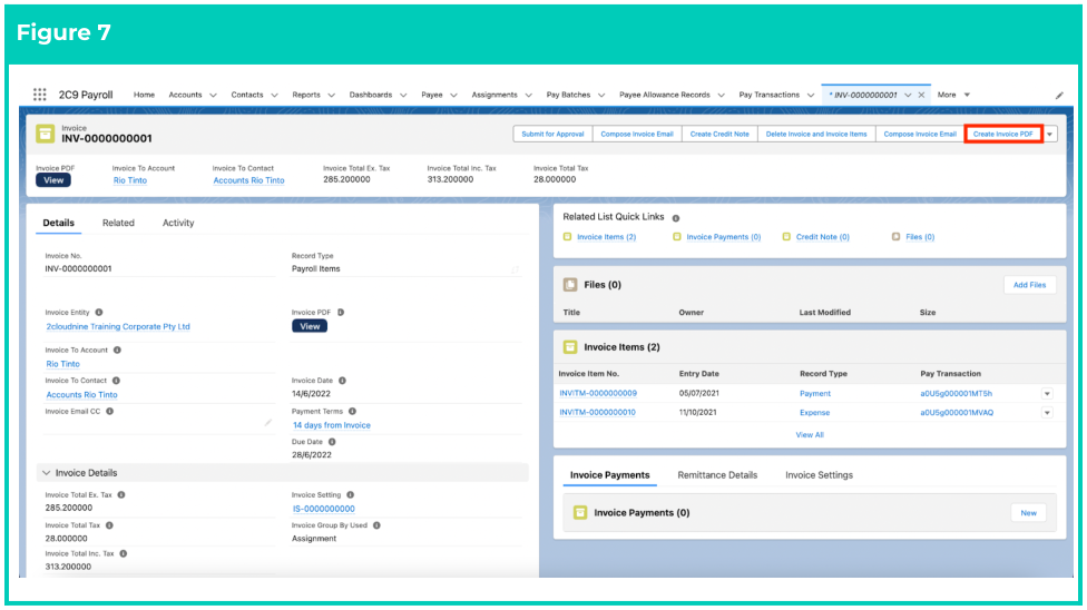 Screenshot from QRG Review Invoices