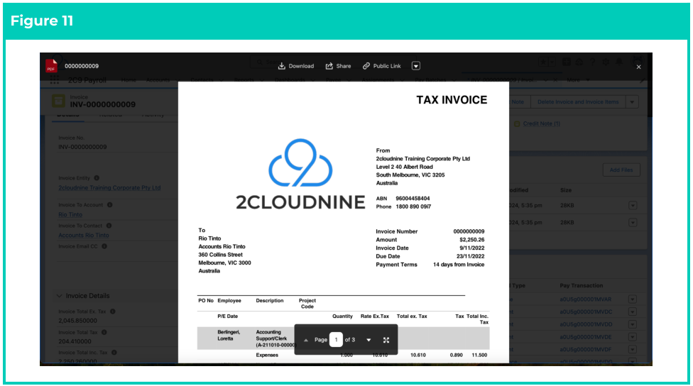 Screenshot from QRG Review Invoices