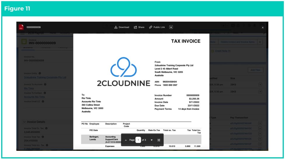 Screenshot from QRG Review Invoices