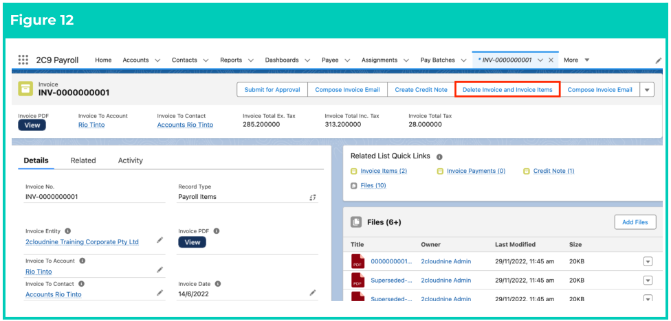 Screenshot from QRG Review Invoices