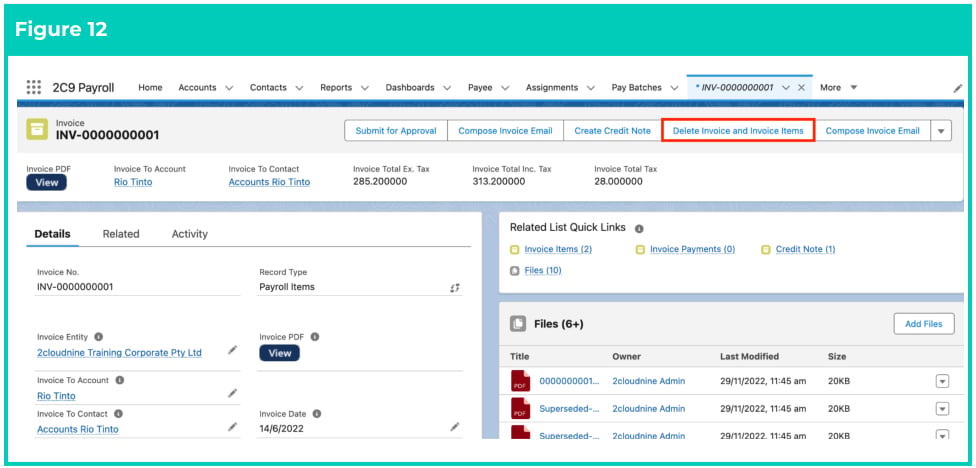 Screenshot from QRG Review Invoices