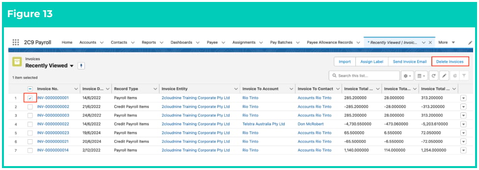 Screenshot from QRG Review Invoices