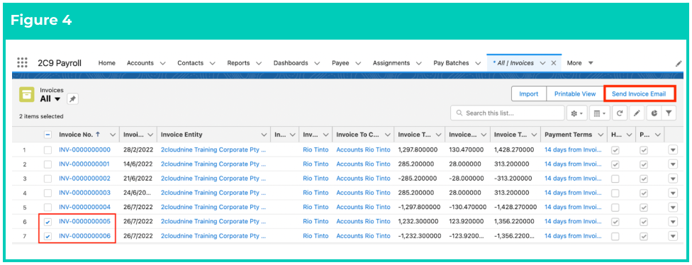 Screenshot from QRG Sending Invoices and Credits Notes