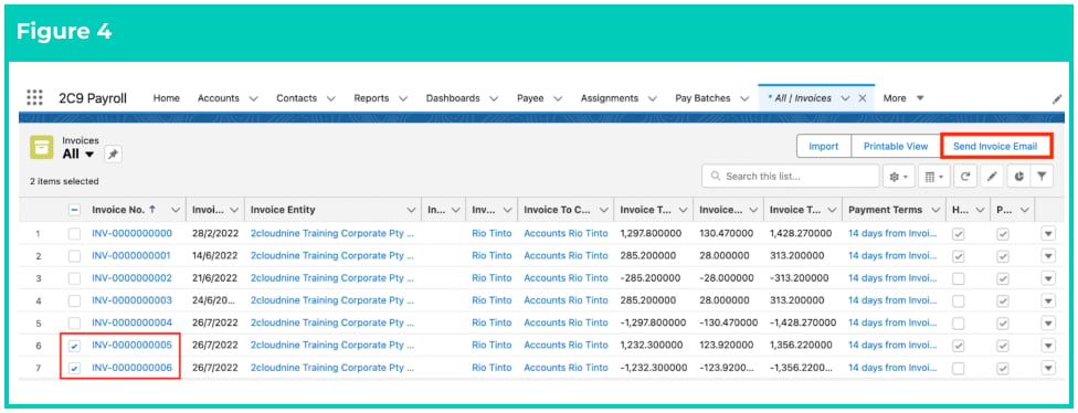 Screenshot from QRG Sending Invoices and Credits Notes