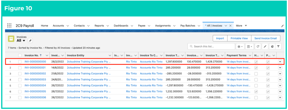 Screenshot from QRG Sending Invoices and Credits Notes