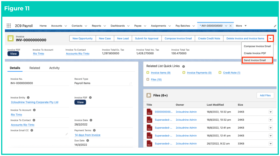 Screenshot from QRG Sending Invoices and Credits Notes