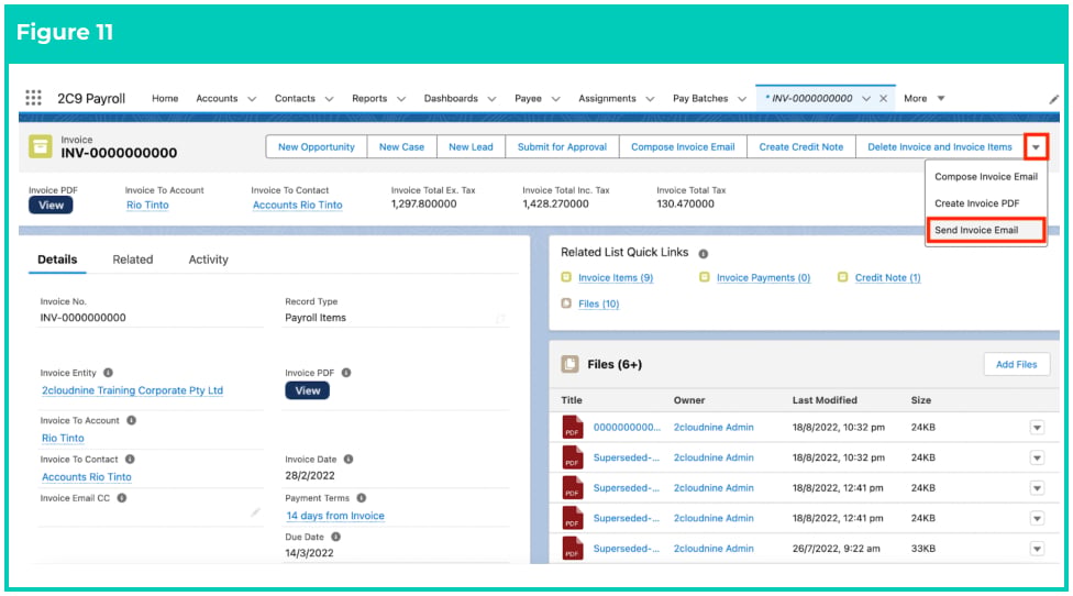 Screenshot from QRG Sending Invoices and Credits Notes